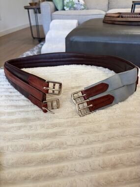 Tory Leather English Contour Girth Double Elastic Brn size 48.5 great condition